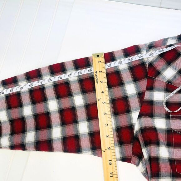 Men's Plaid Print Long Sleeve Pearl Snap Western Shirt Size XL - Picture 11 of 13